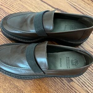 Brunello Cucinelli women chunky brown loafer size 38.5 have been worn